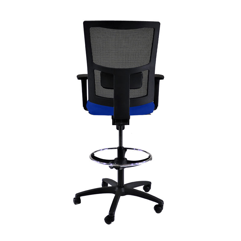 TOC: Ergo Draughtsman Chair in Blue Fabric - Refurbished