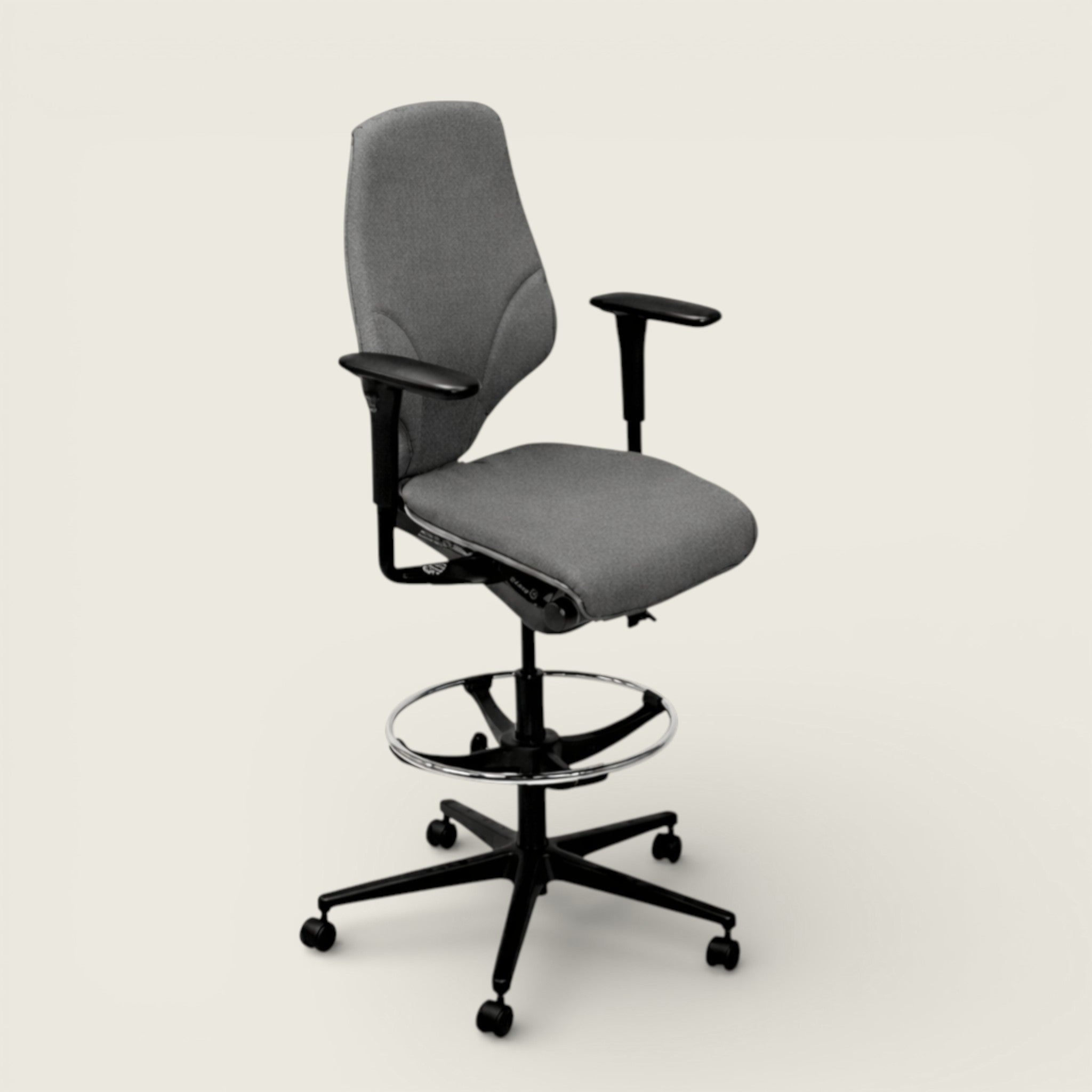 Giroflex: G64 Draughtsman Chair in Grey Fabric - Refurbished