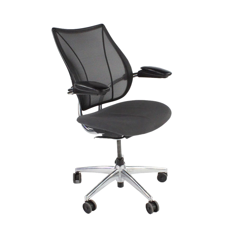Humanscale: Liberty-bureaustoel in grijze stof/aluminium frame - Gerenoveerd