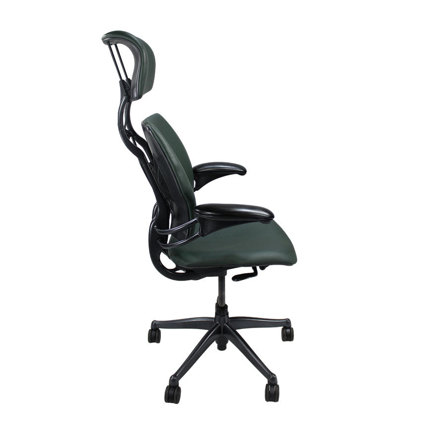 Humanscale: Freedom Headrest High Back Task Chair - Green Leather - Refurbished