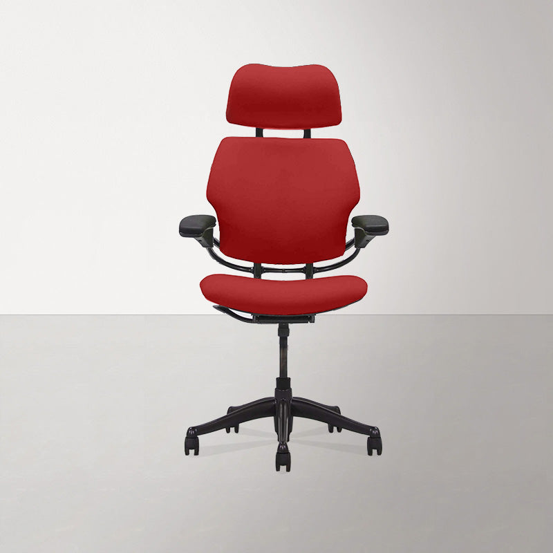 Humanscale: Freedom hoofdsteun bureaustoel met hoge rugleuning - rode stof - gerenoveerd