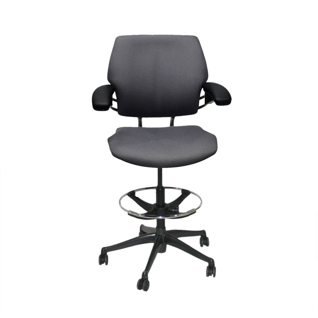 Humanscale: Freedom Draftsman Chair in grijze stof - Gerenoveerd