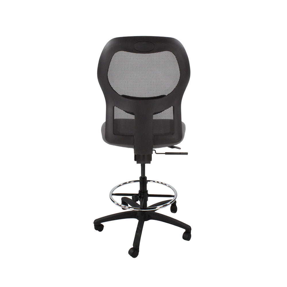 Ahrend: 160 Type Draughtsman Chair Without Arm in Grey Fabric - Black Base - Refurbished