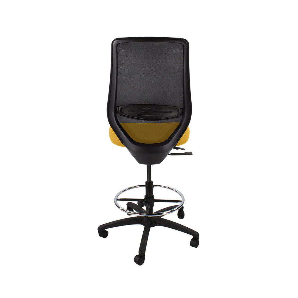 The Office Crowd: Scudo tekenaarsstoel zonder armen in gele stof - gerenoveerd