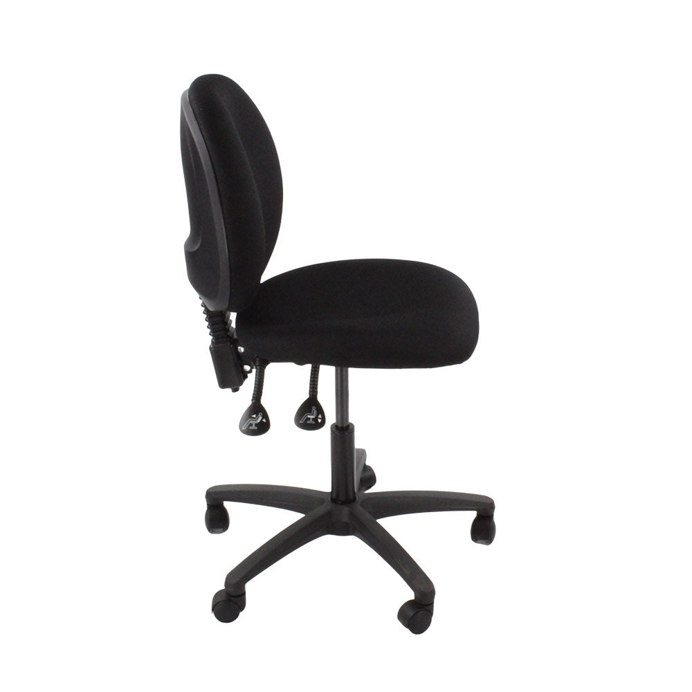 TOC: Scoop Operator Chair in Black Fabric Without Arms - Refurbished