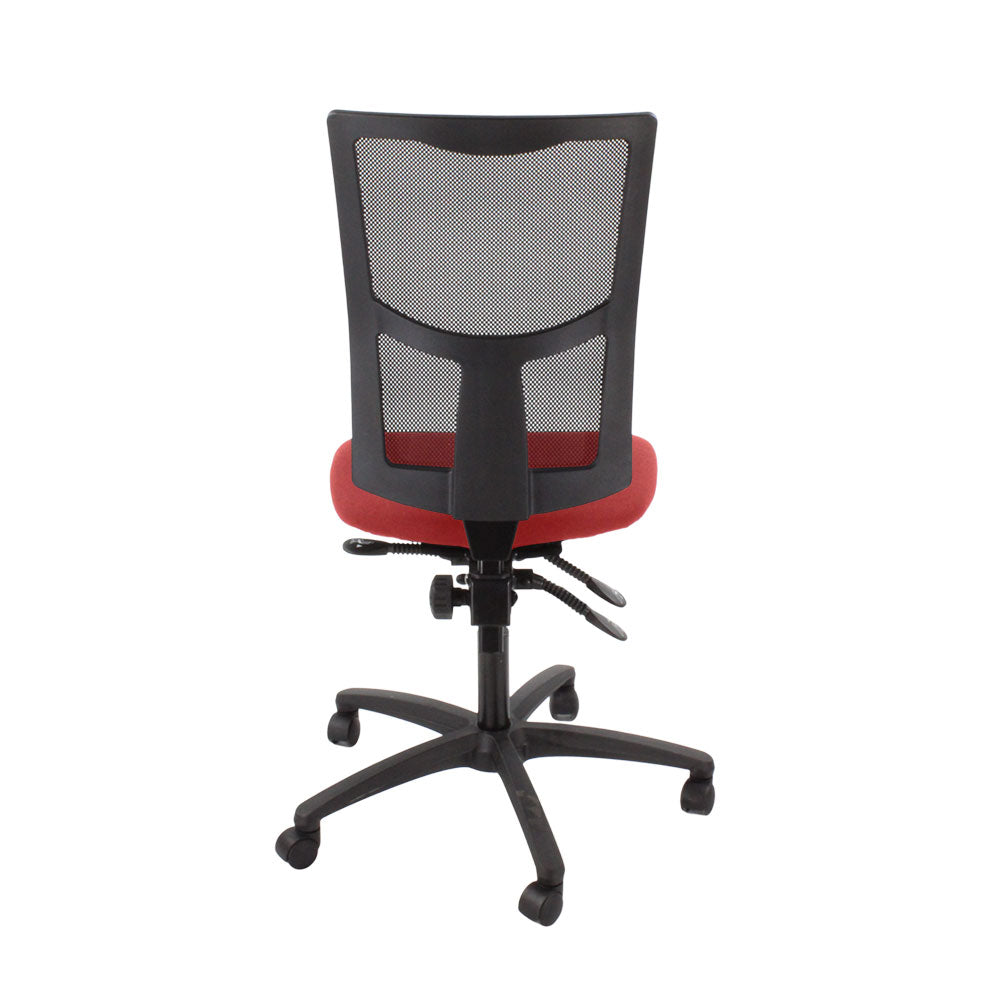 TOC: Ergo 2 bureaustoel zonder armen in rode stof - gerenoveerd