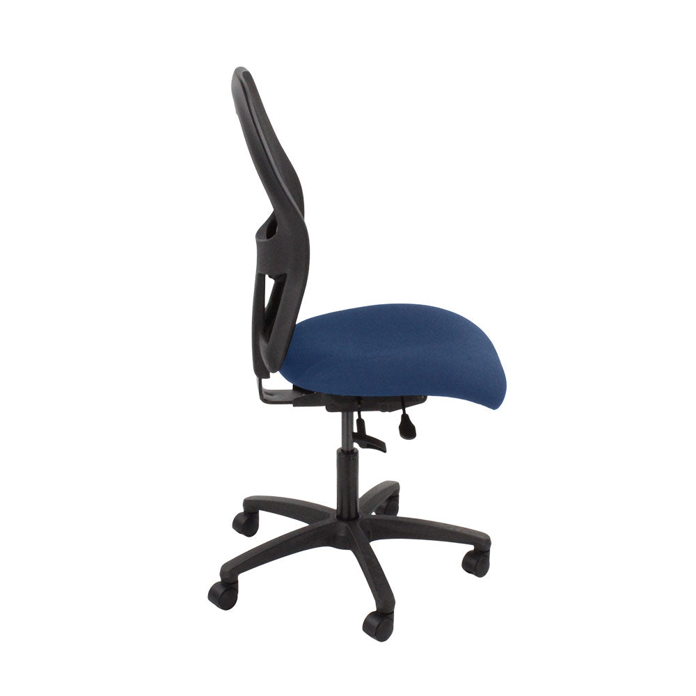 Ahrend: 160 Type Task Chair in Blue Fabric Without Arms - Refurbished