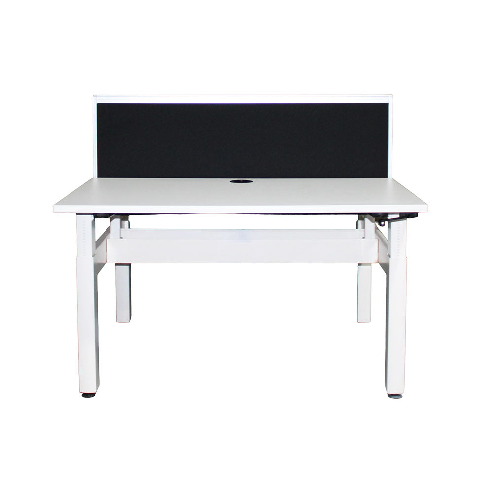 Elite: Progress Back to Back Manual Height Adjustable Desk with Black Screen - Refurbished