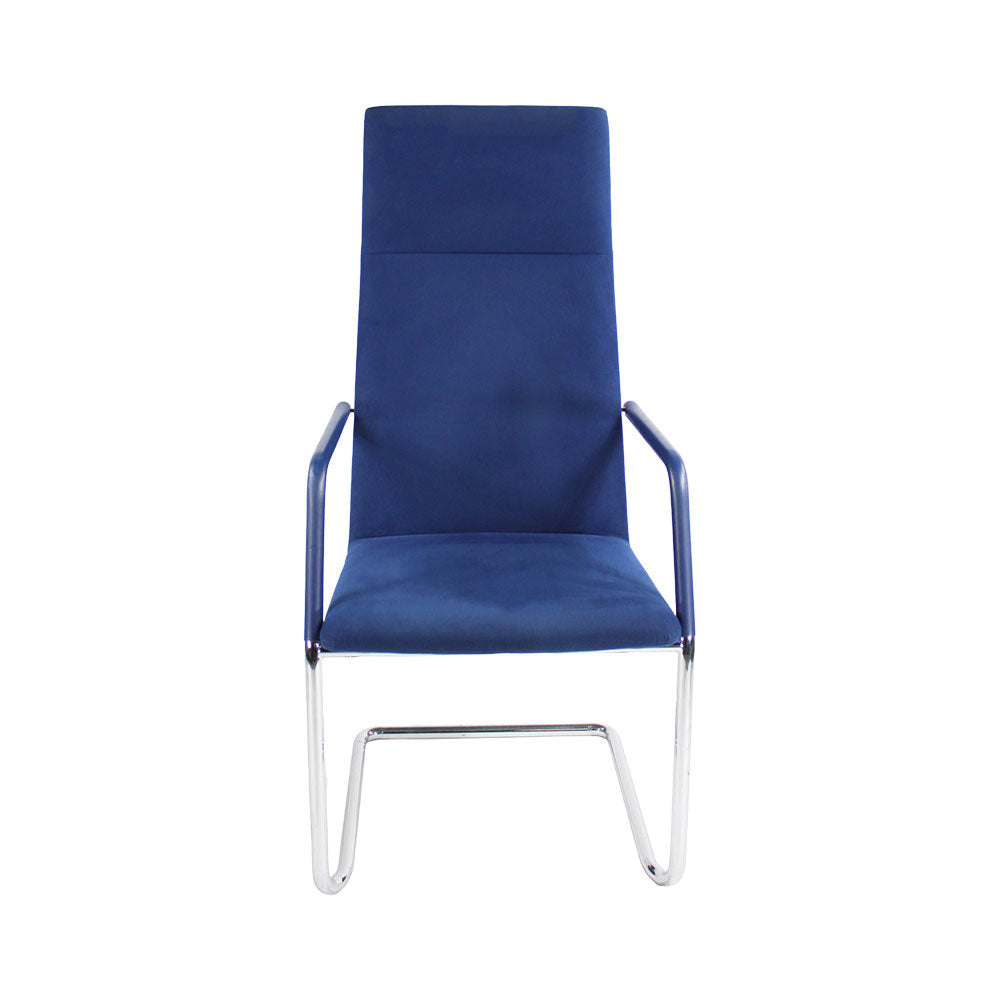 Brunner: Finasoft High Back Meeting Chair in Blue Leather - Refurbished