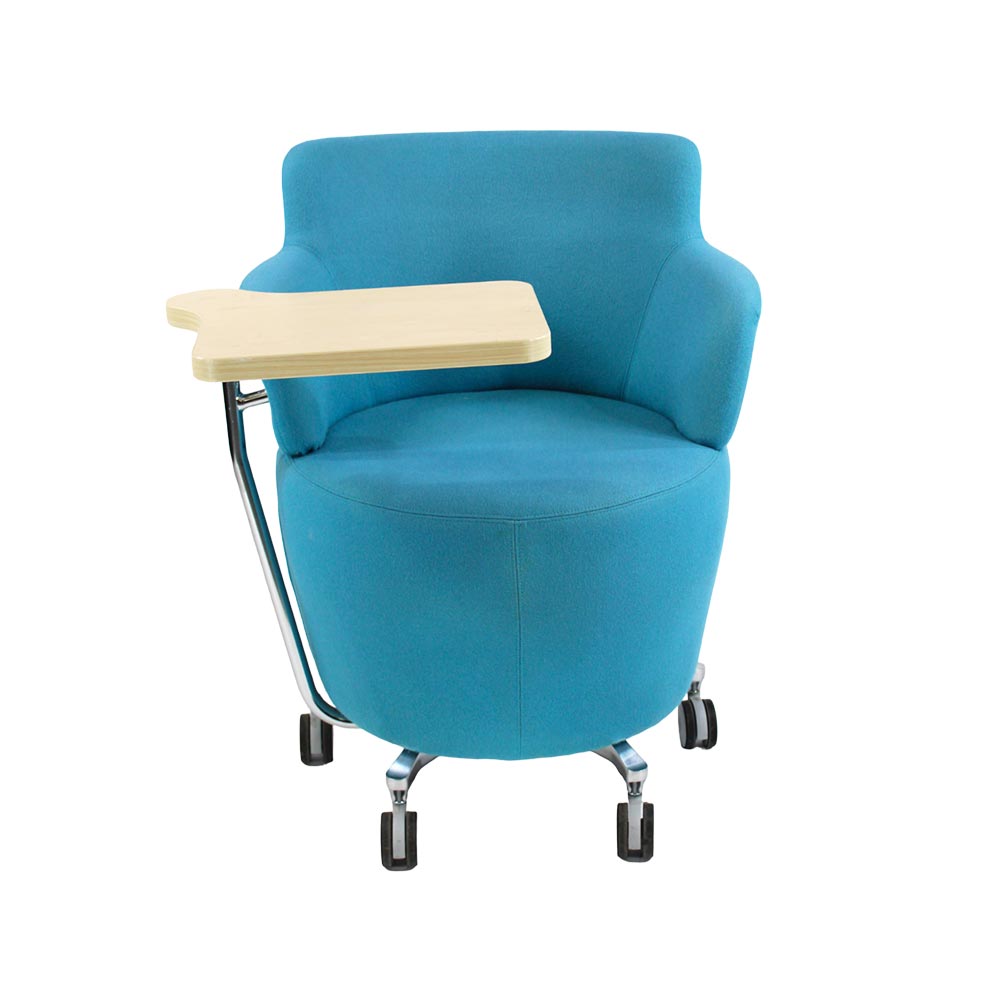 Orangebox: Tarn-stoel in blauwe stof met tablet - Gerenoveerd
