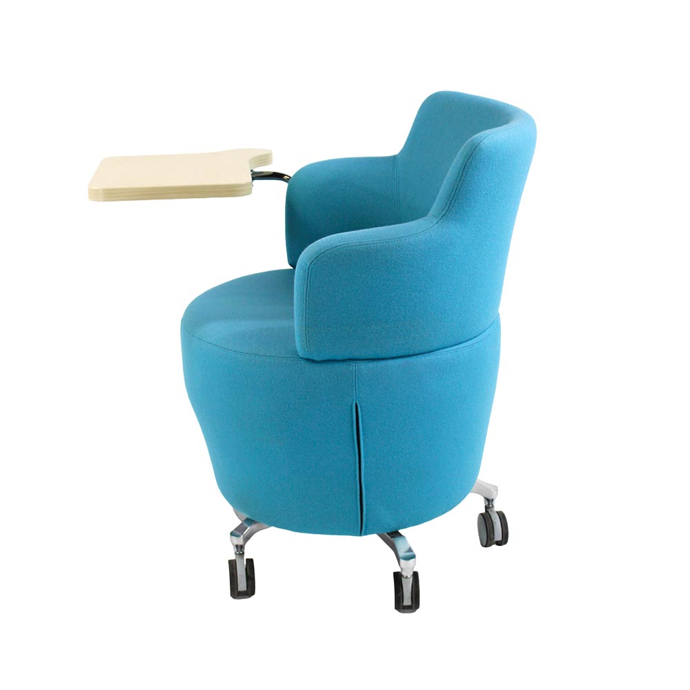 Orangebox: Tarn-stoel in blauwe stof met tablet - Gerenoveerd