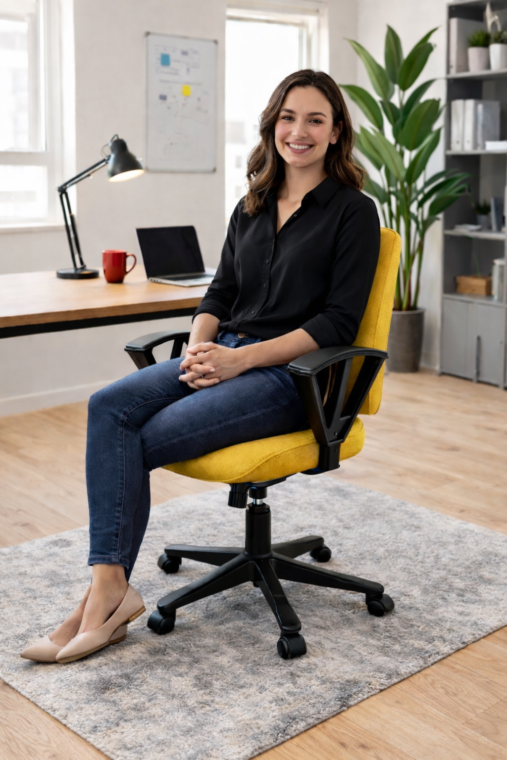 <tc>Kinnarps</tc>Gele bureaustoel - gerenoveerd