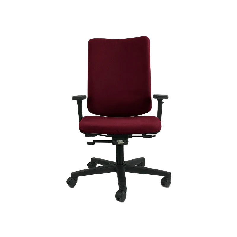 Konig + Neurath: 215 Task Chair in Burgundy Leather - Refurbished