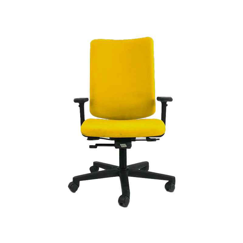 Konig + Neurath: 215 Bureaustoel in gele stof - Gerenoveerd