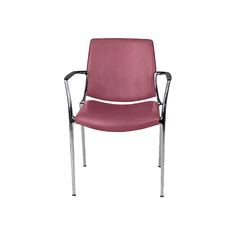 Kusch & Co: Capa 4200 stoel in bordeauxrood leer - gerenoveerd