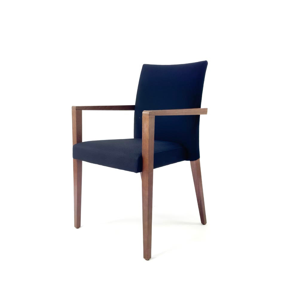 Lesro: Visitors Chair In Navy Blue Fabric - Refurbished