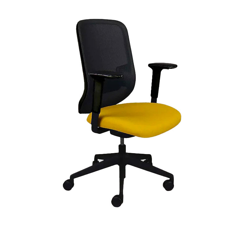 Orangebox: Do - Bureaustoel in gele stof - Gerenoveerd
