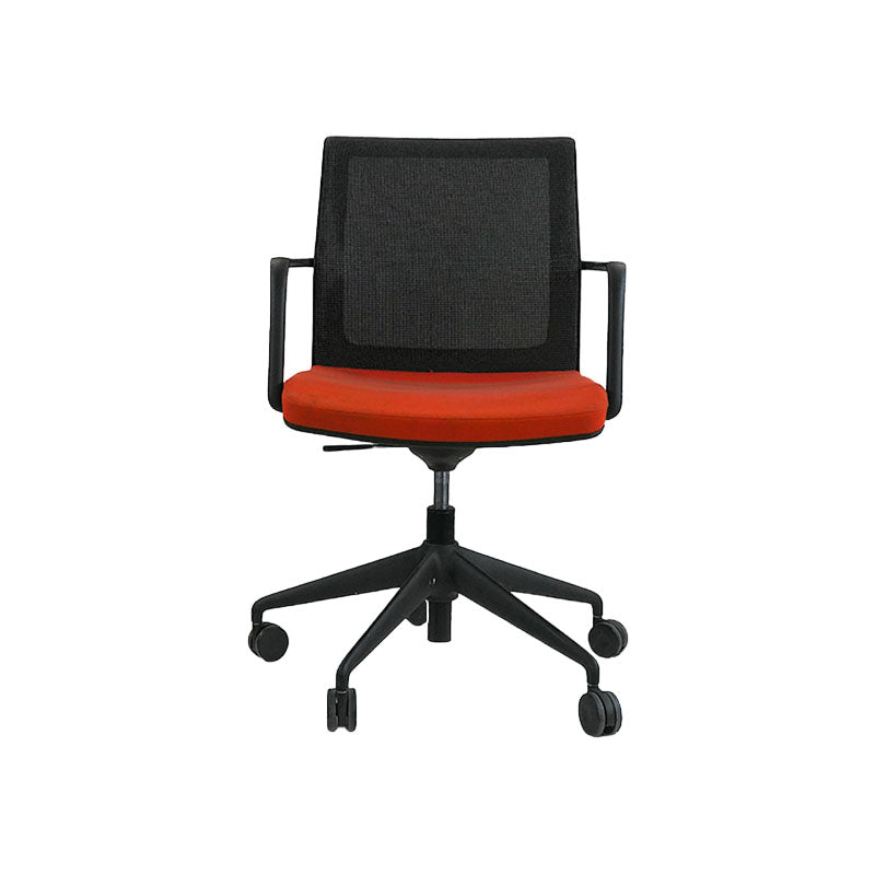 Orangebox: Workday Lite Work in originele rode stoffen bureaustoel - Gerenoveerd
