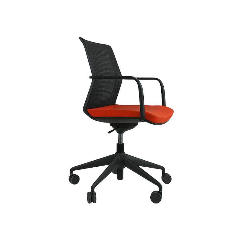 Orangebox: Workday Lite Work in originele rode stoffen bureaustoel - Gerenoveerd