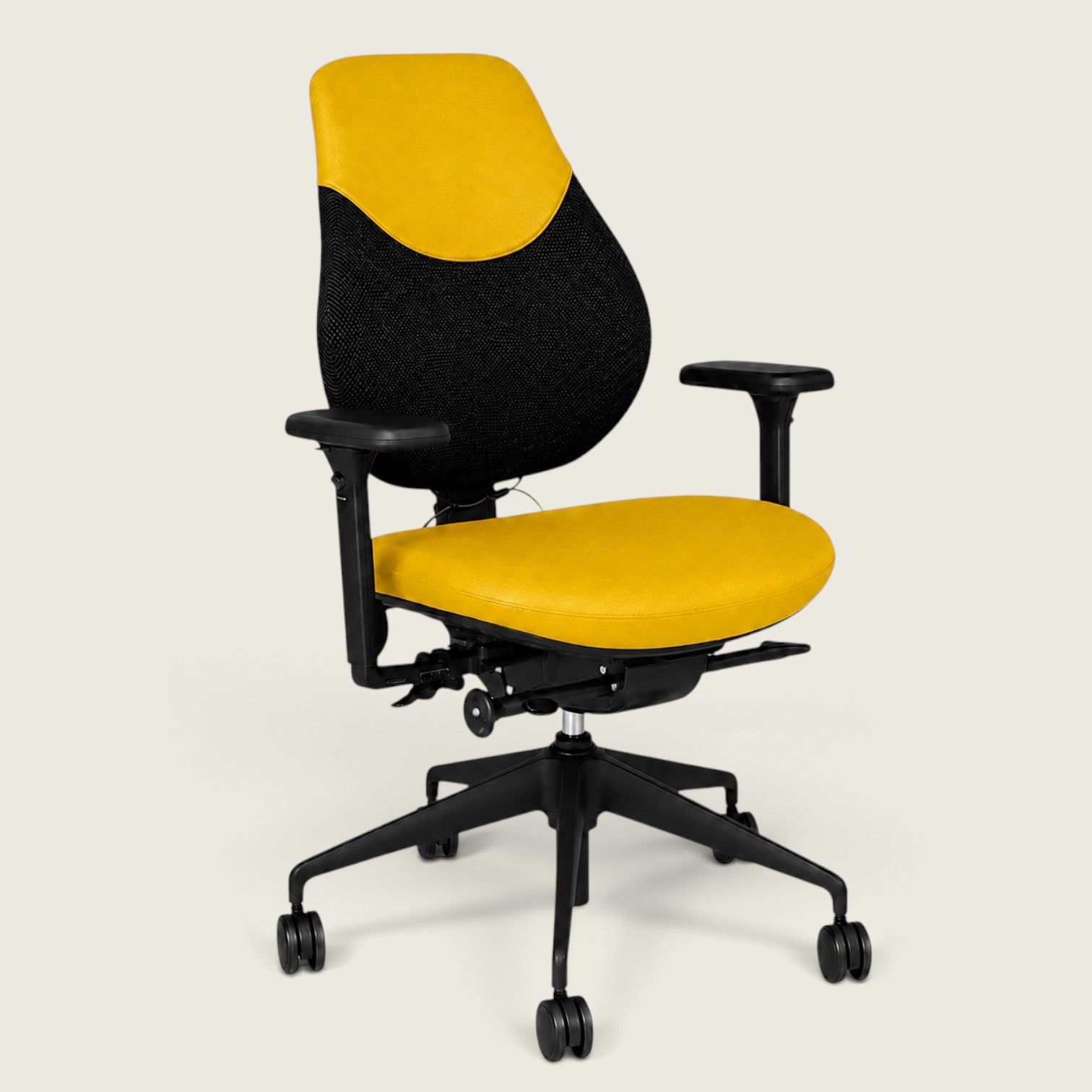 <tc>OrangeBox</tc>Flo bureaustoel in gele stof - gereviseerd