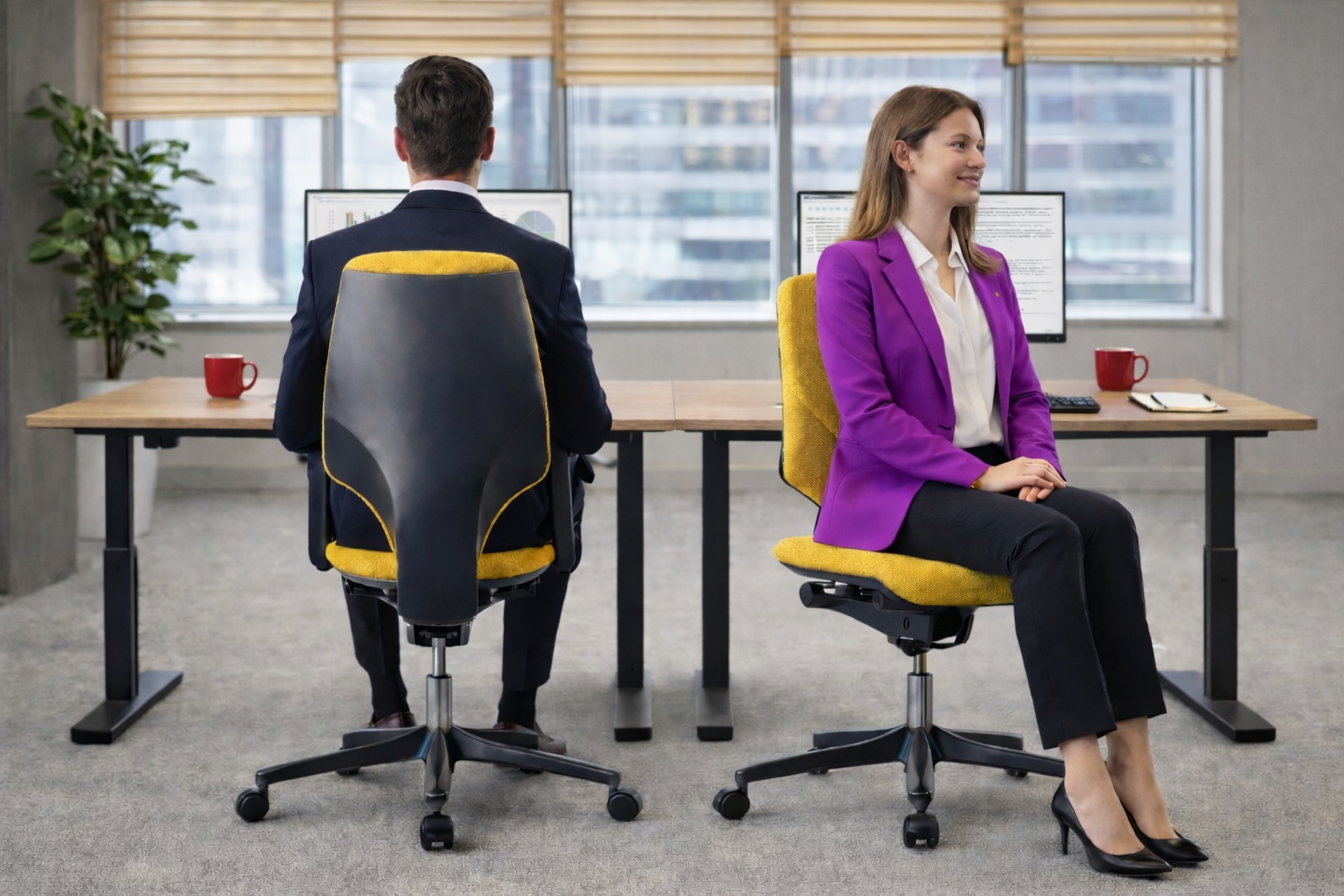 Giroflex: G64 in Yellow With No Arms - Refurbished