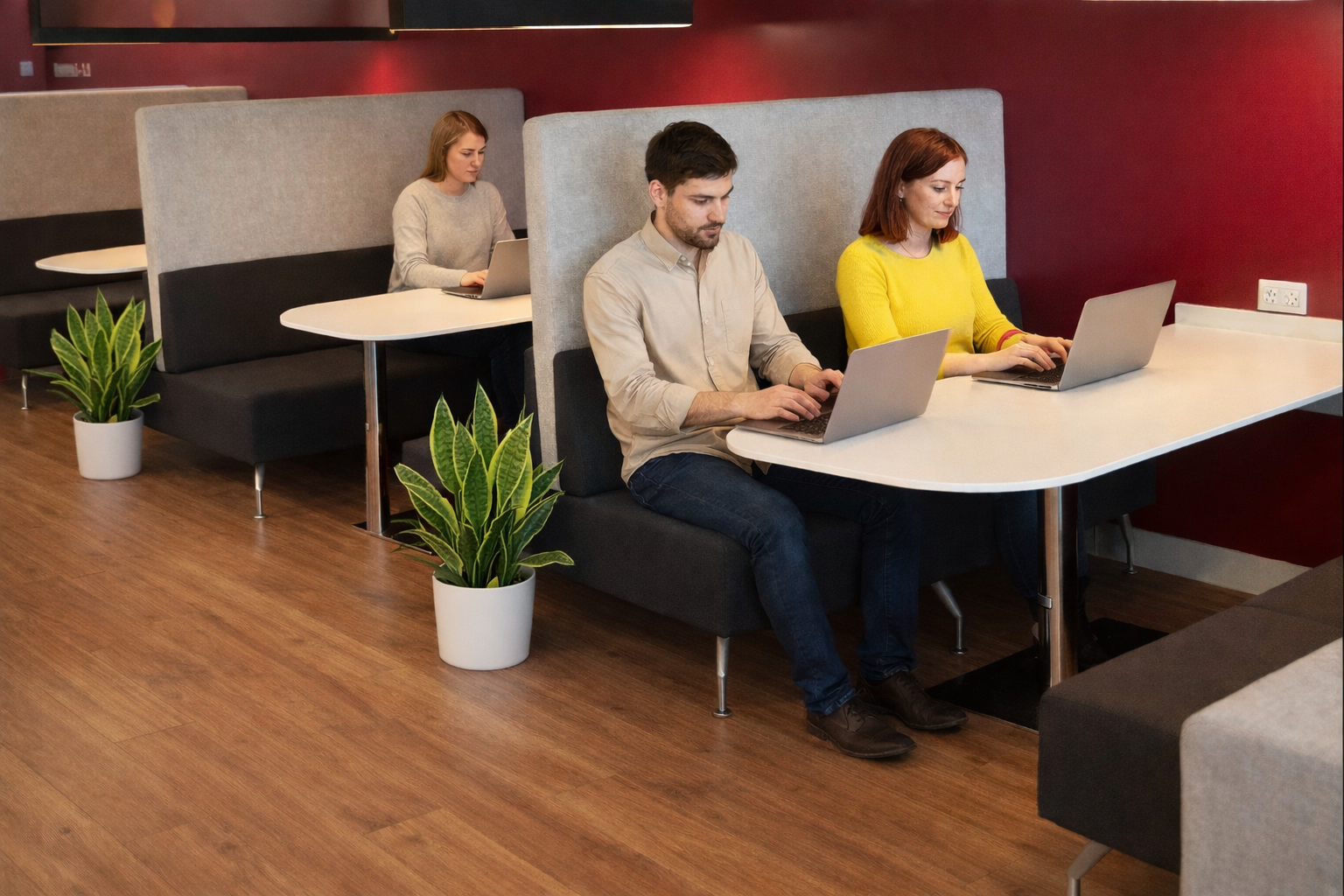 Orangebox:  Perimeter High-Back Seating (Banquette / Wall-Mounted Booth Seating)- Refurbished