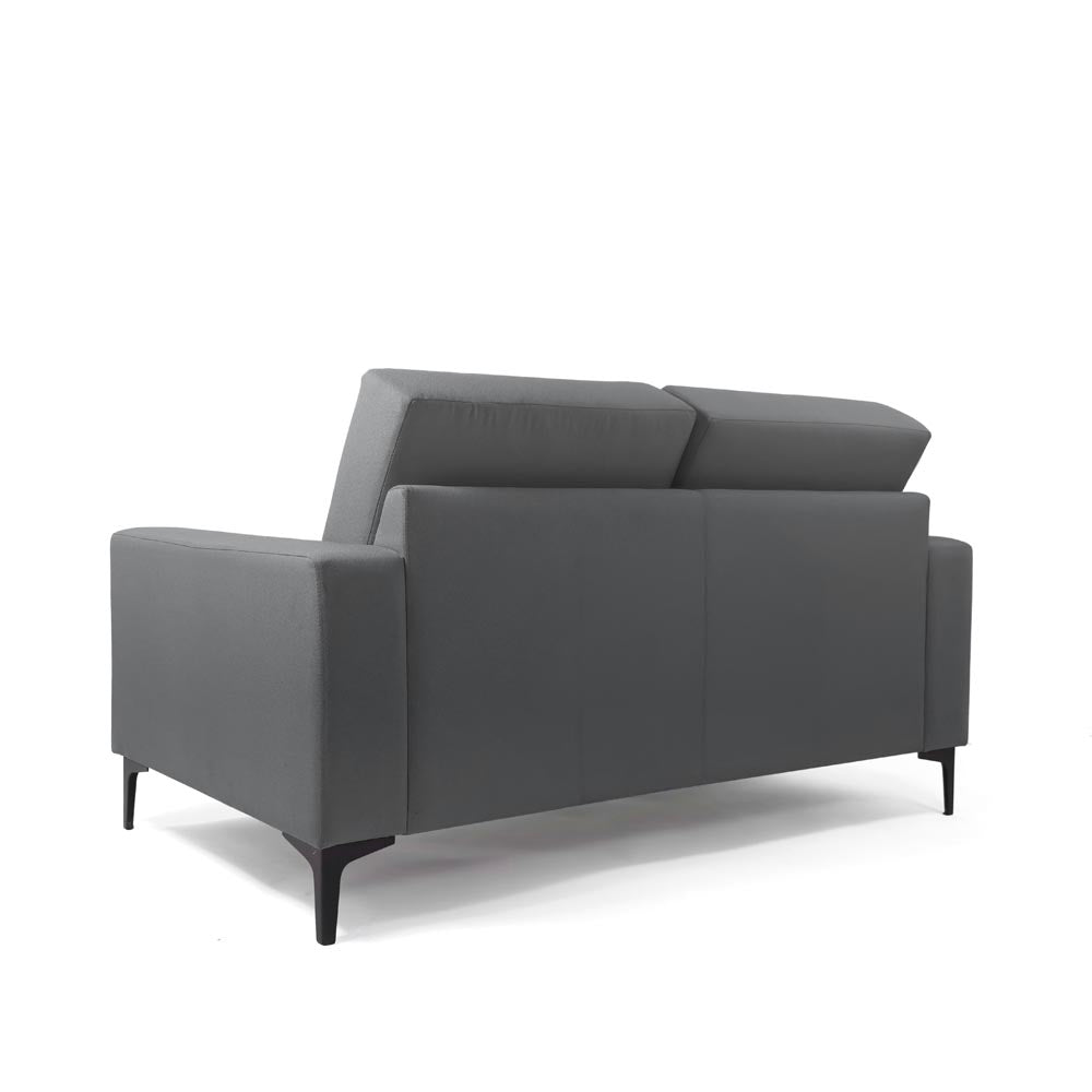 Belofte: Target Two -zitplaatsen bank in donkergrijze stof - Gerenoveerd
