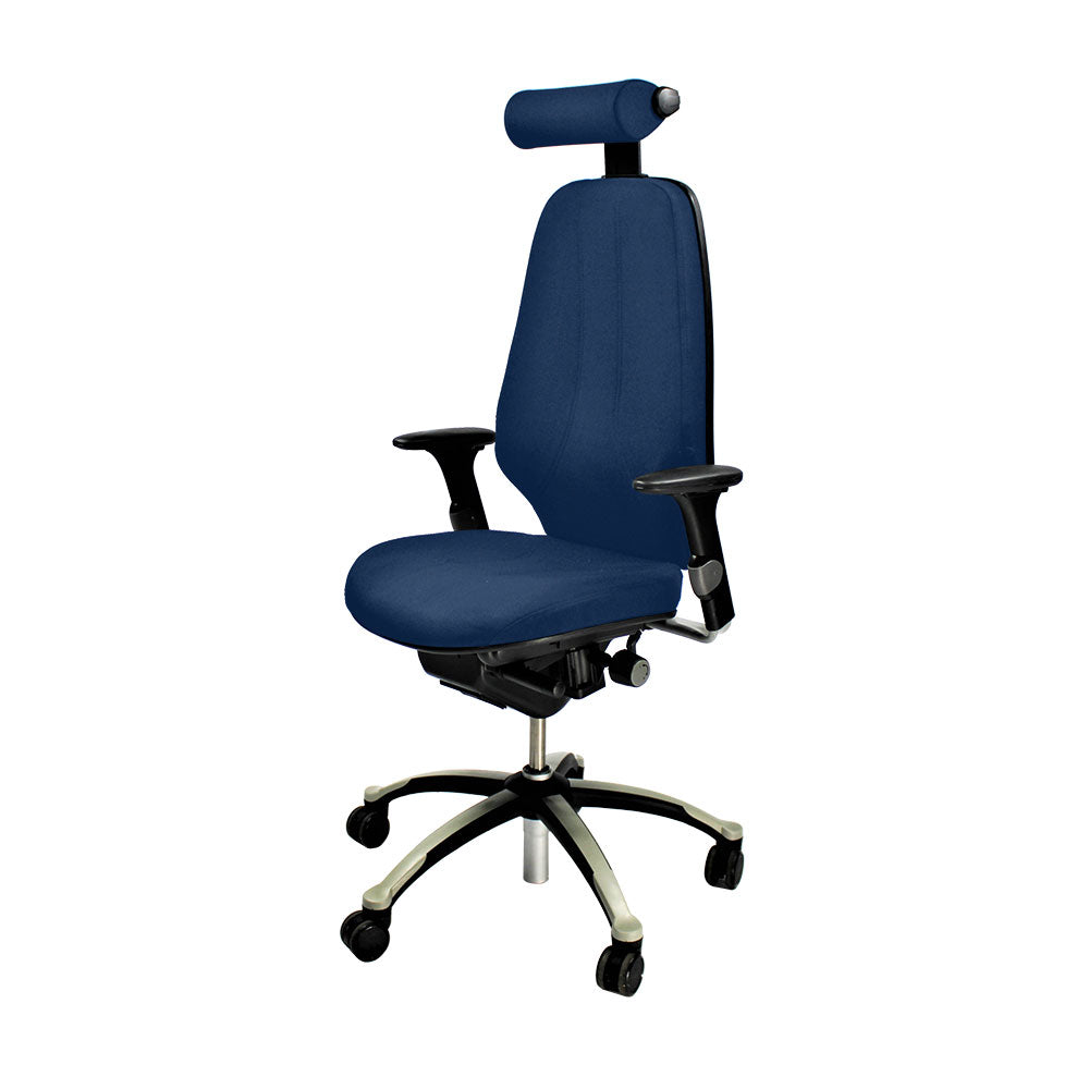 RH Logic: 400 High Back Office Chair with Headrest - Blue Fabric - Refurbished