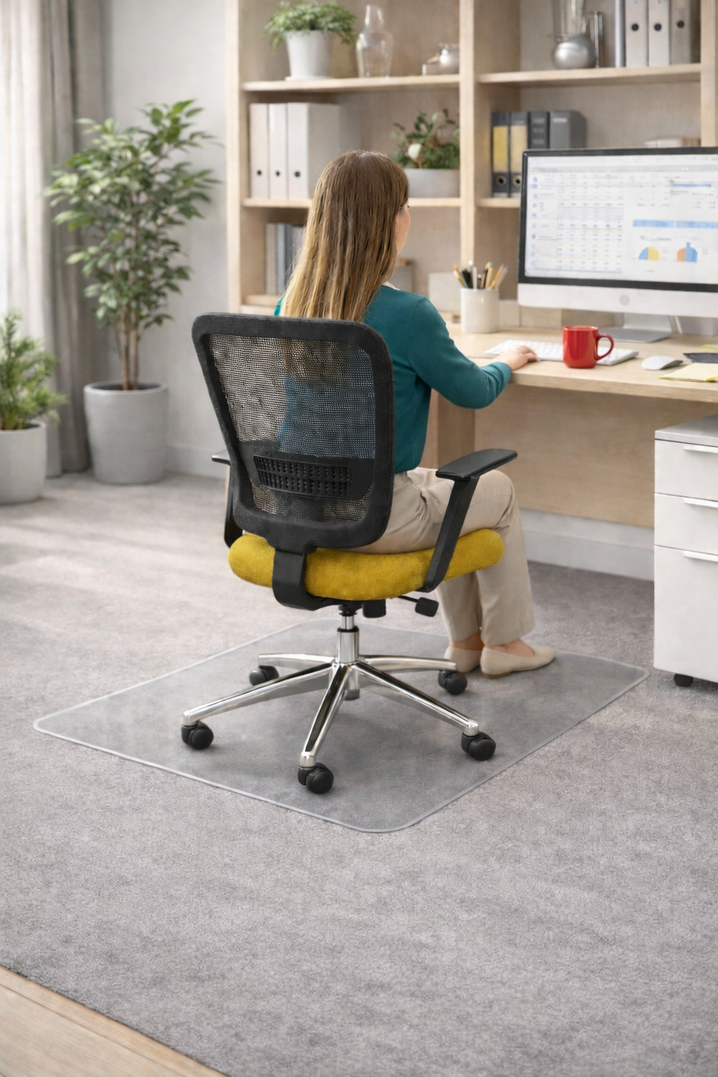 Saxen Don't Task Chair in Yellow Fabric - Refurbished