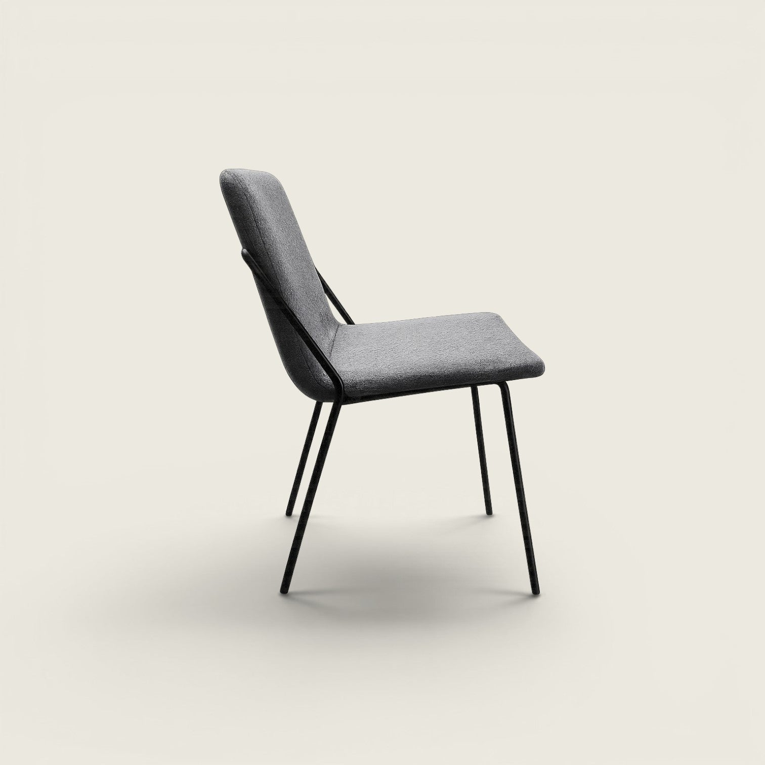 Saxen: Soft Visitors/Side Chair in Grey Fabric  - Refurbished