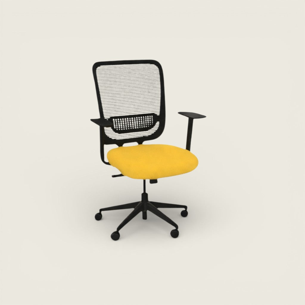Saxen Don't Task Chair in Yellow Fabric - Refurbished