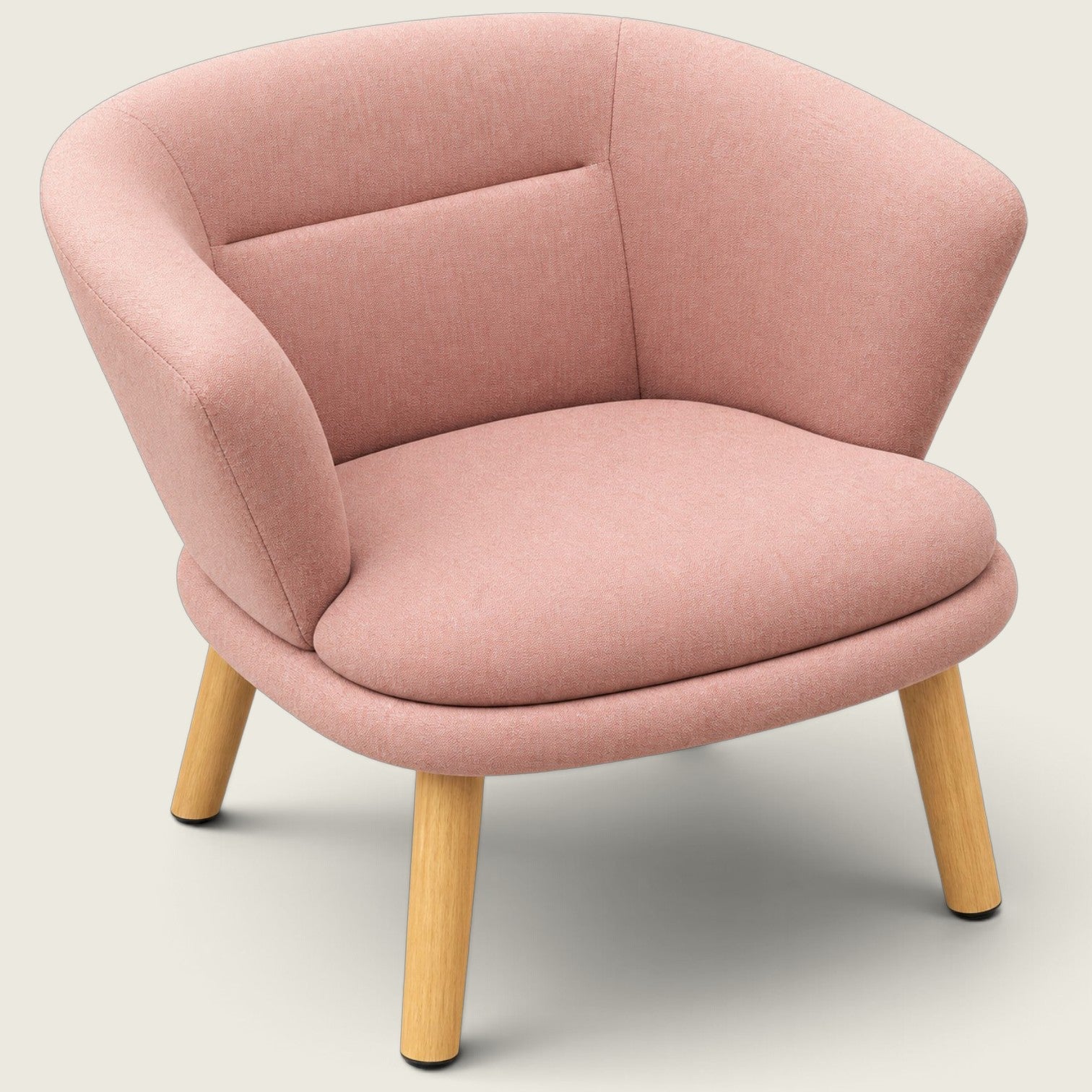 Saxen: Contemporary Tub Chair in Blush Pink - Refurbished
