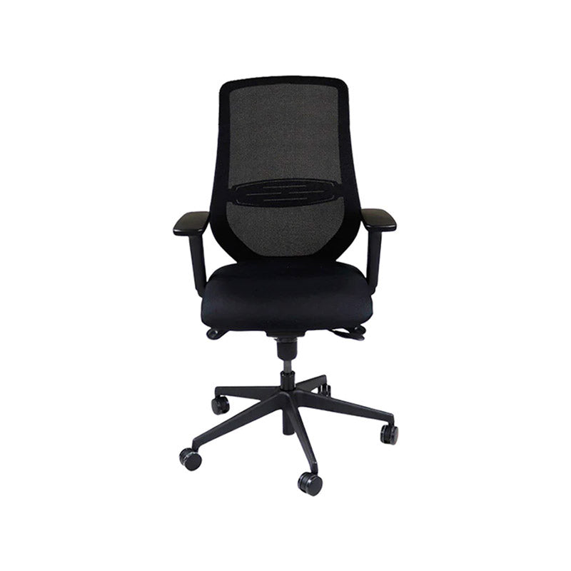 The Office Crowd: Scudo bureaustoel met zwarte stoffen zitting zonder hoofdsteun - Gerenoveerd