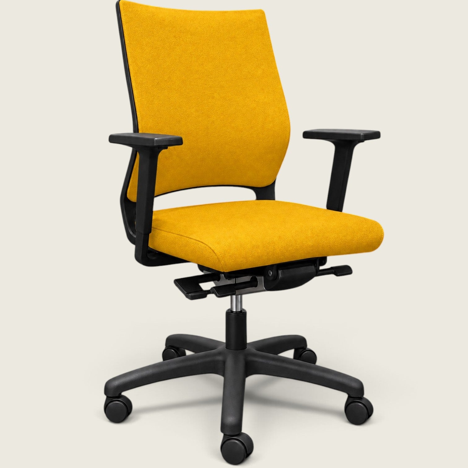 Sedus: Quarterback Task Chair in Yellow Fabric with a Yellow Fabric Back - Refurbished