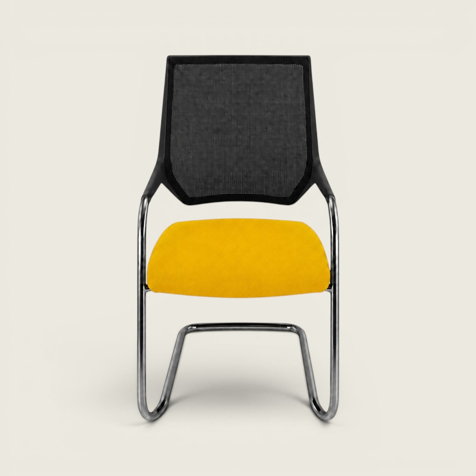 Sedus: Quarterback Cantilever Chair With a Black Mesh Back and Yellow Seat - Refurbished