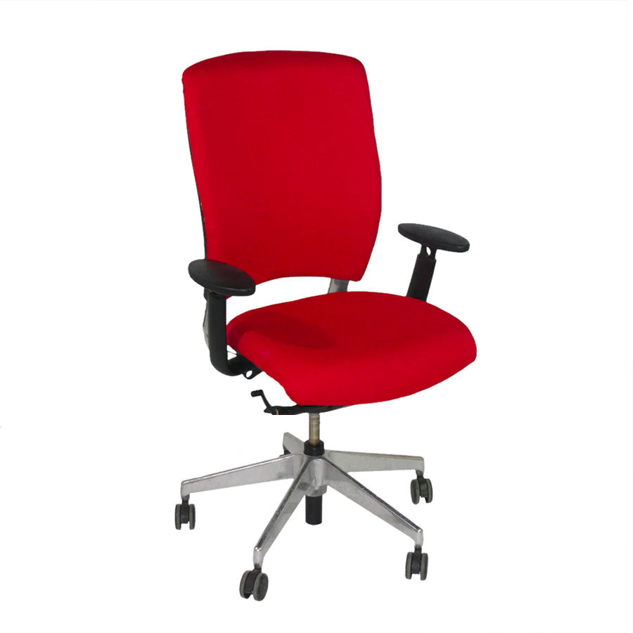 Senator: Enigma S21 bureaustoel met aluminium frame in rode stof - gerenoveerd
