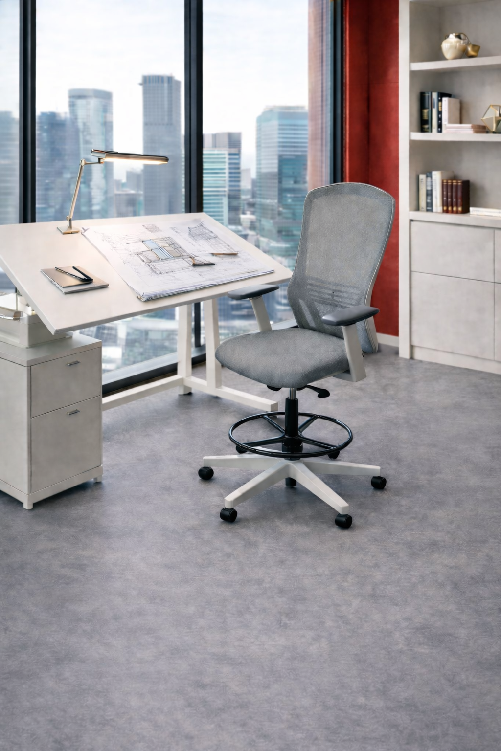 Senator: Ousby Draughtsman Chair in Gray - Refurbished