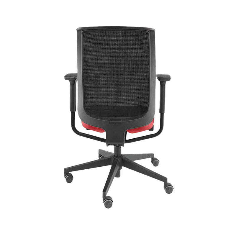 Steelcase: Reply bureaustoel met mesh rugleuning in rode stof - Gerenoveerd