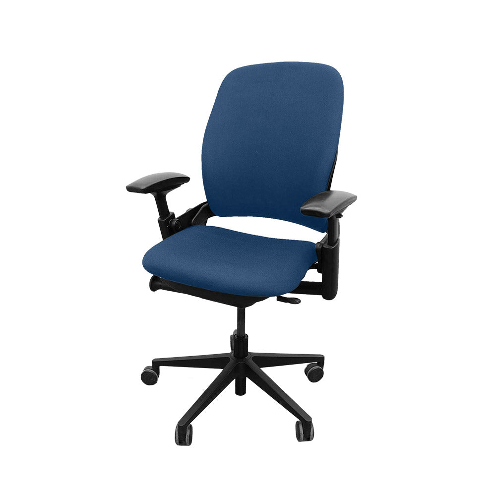 Steelcase: Leap V2 Bureaustoel - Blauwe stof - Gerenoveerd