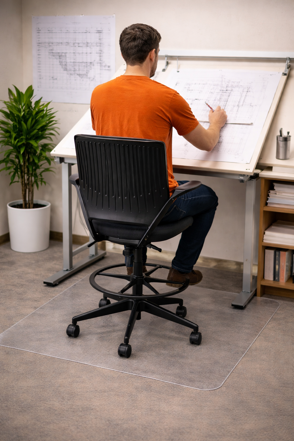 <tc>Steelcase</tc>Cobi tekenstoel in zwart - gerenoveerd