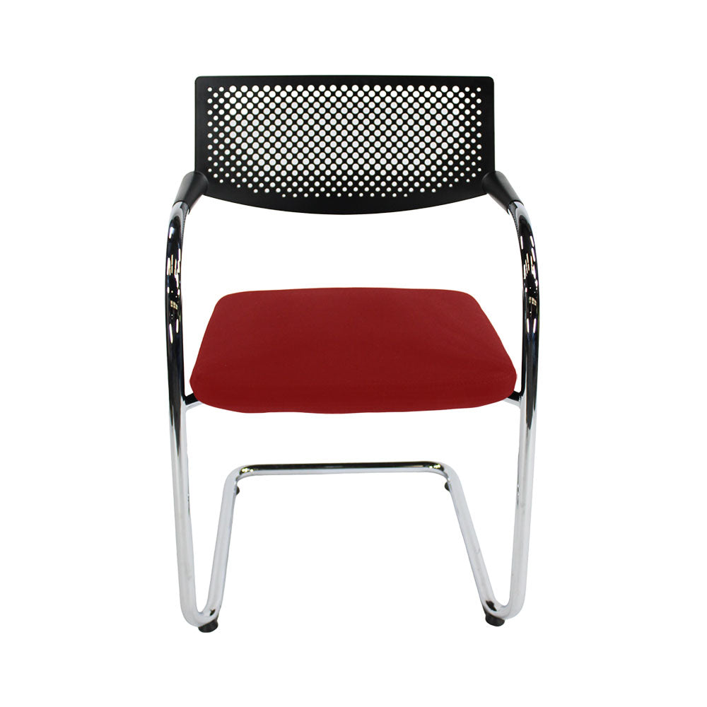 Vitra: VisaVis 2 Meeting Chair in Red Fabric - Refurbished