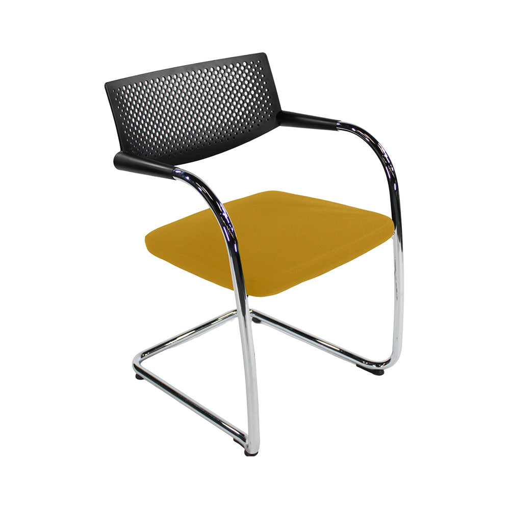 Vitra: VisaVis 2 Meeting Chair in Yellow Fabric - Refurbished