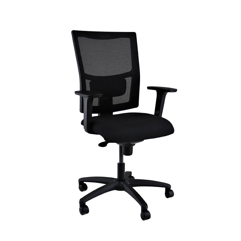 The Office Crowd: Ergo-bureaustoel in zwarte stof - Gerenoveerd