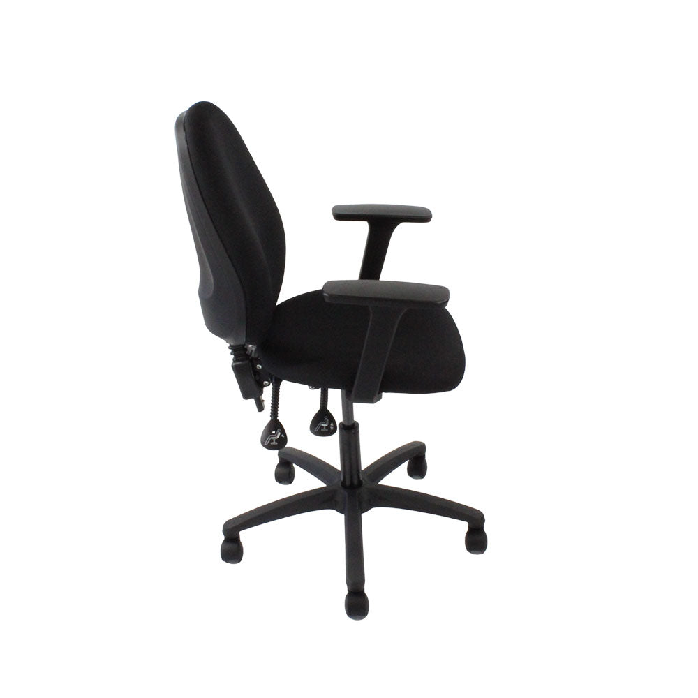 TOC: Scoop High Operator Chair in Black Leather - Refurbished