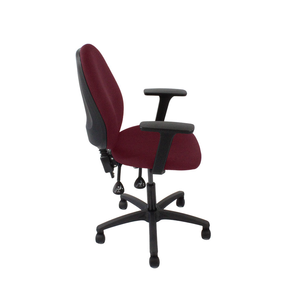 TOC: Scoop High Operator Chair in Burgundy Leather - Refurbished