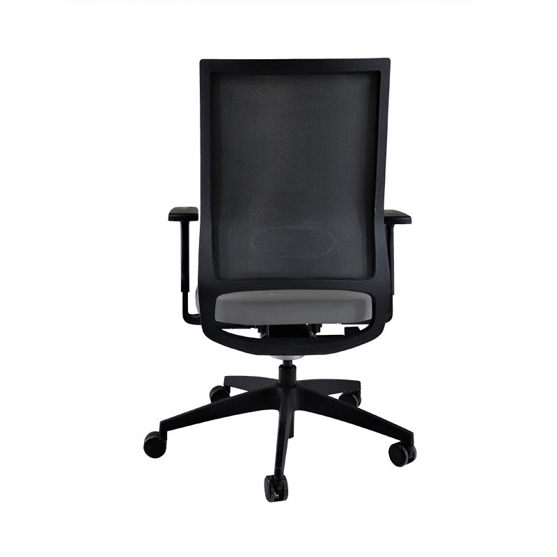 Sedus: Quarterback bureaustoel met zwart frame in grijze stof - Gerenoveerd