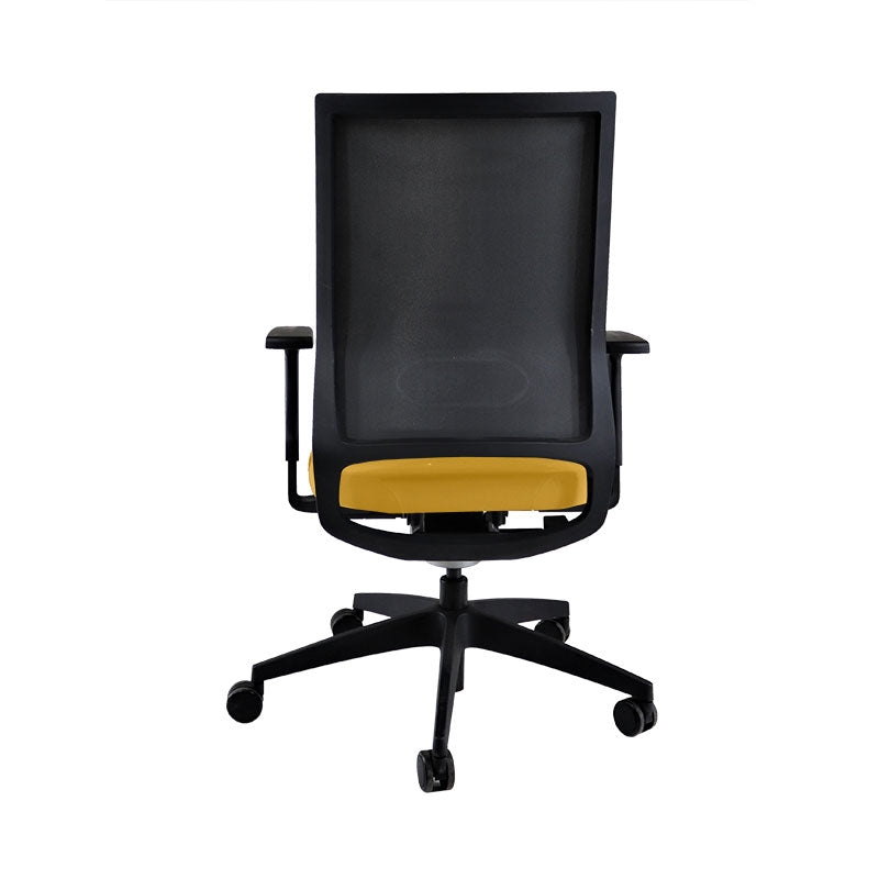 Sedus: Quarterback bureaustoel met zwart frame in gele stof - Gerenoveerd