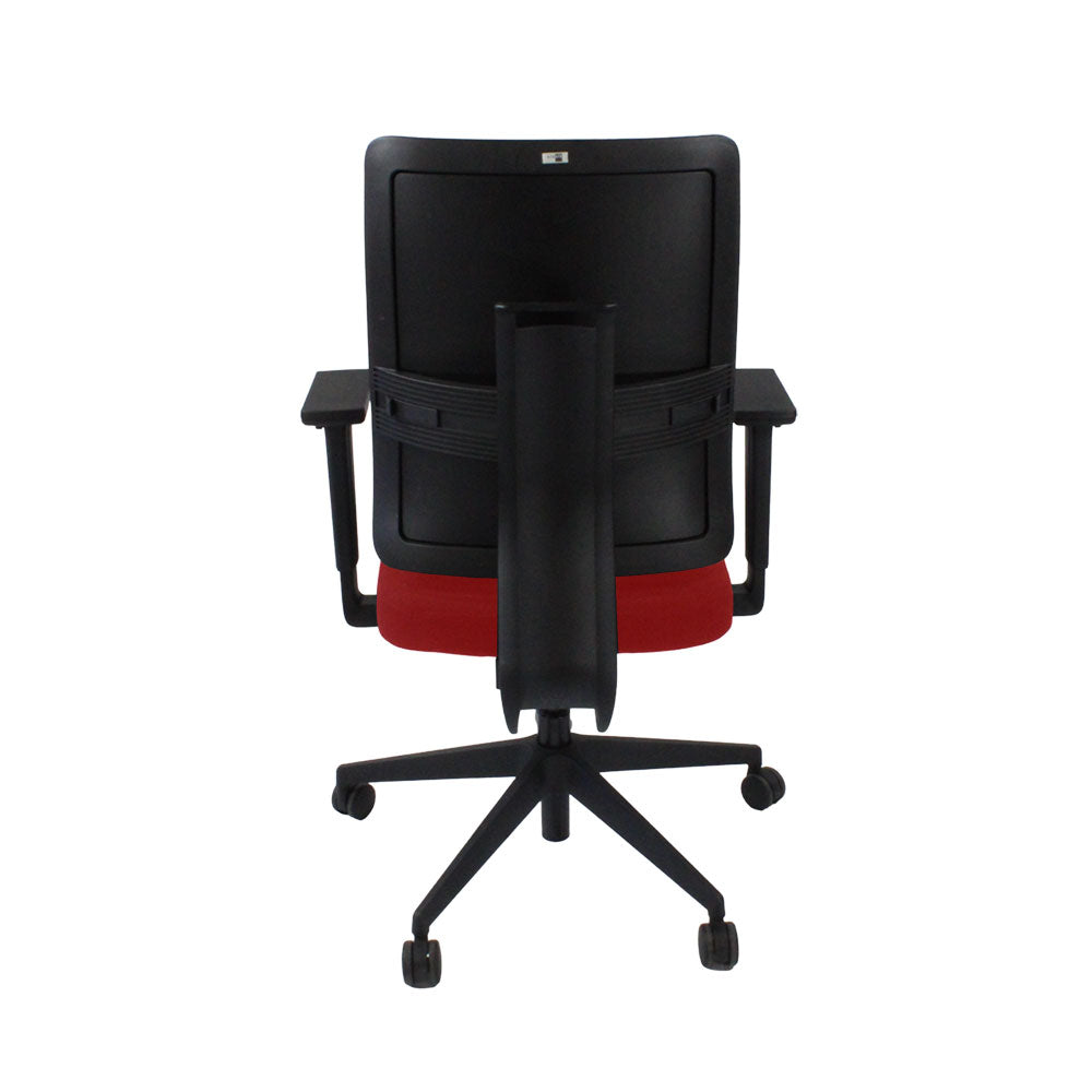 Viasit: Toleo Move gestoffeerde bureaustoel met rugleuning in rode stof - gerenoveerd
