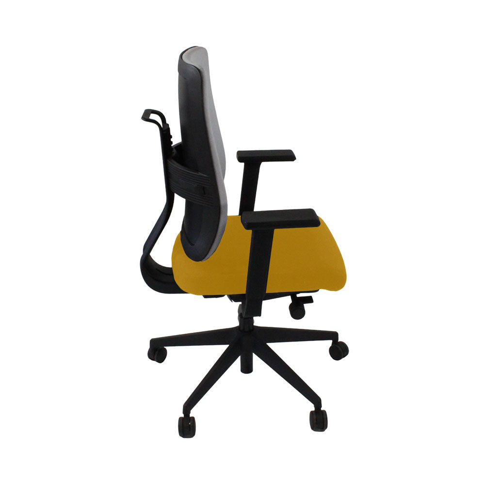 Viasit: Toleo Move Upholstered Back Task Chair In Yellow Fabric - Refurbished