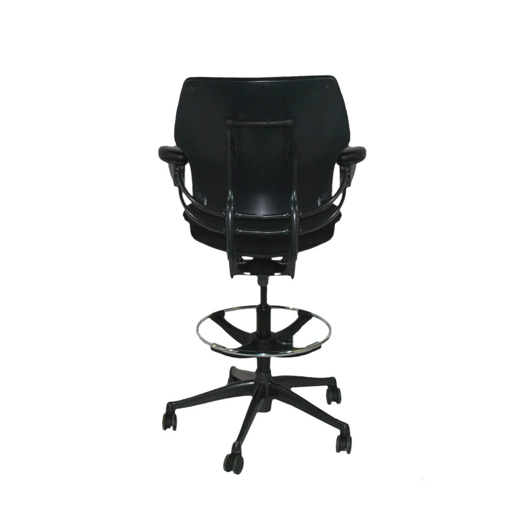 Humanscale: Freedom Draftsman-stoel in zwarte stof - Gerenoveerd